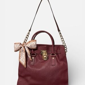 Michael Kors Burgundy Tote with Gold Accents.  Like New/No Key